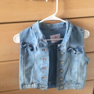 Justice sleeveless jean jacket